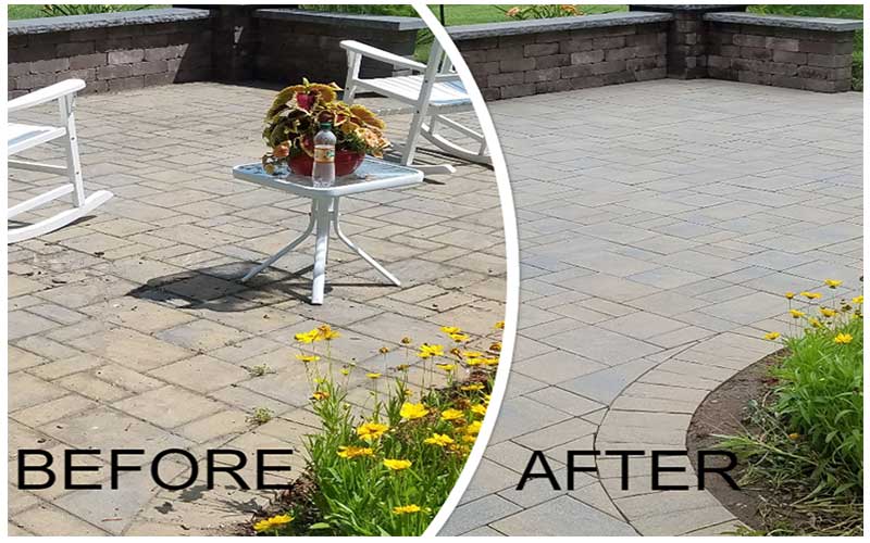 Patio Cleaning before after