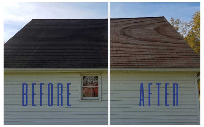 roof wash before after